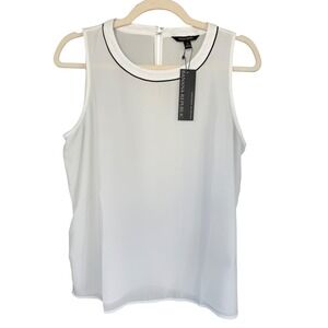 A3 Banana Republic Sleeveless Top White with Black Trim Size Small
